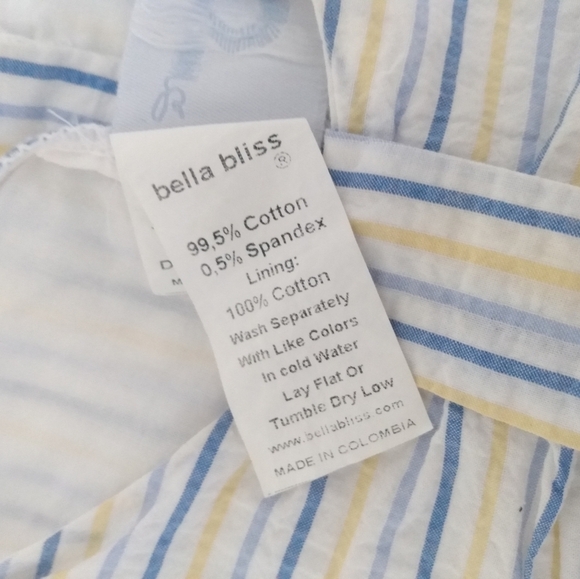 Bella Bliss Girls Striped Bow Cotton  Summer Dress 5 - Picture 4 of 5